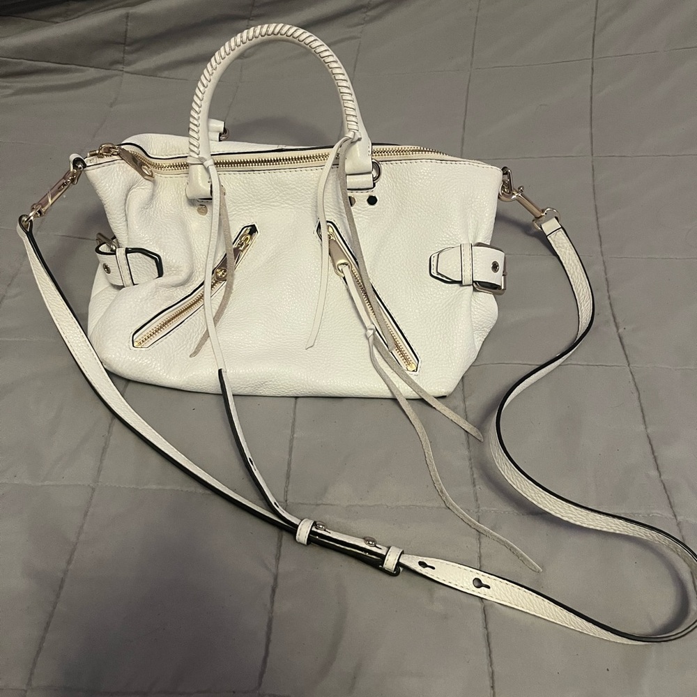 Rebecca Minkoff white leather satchel